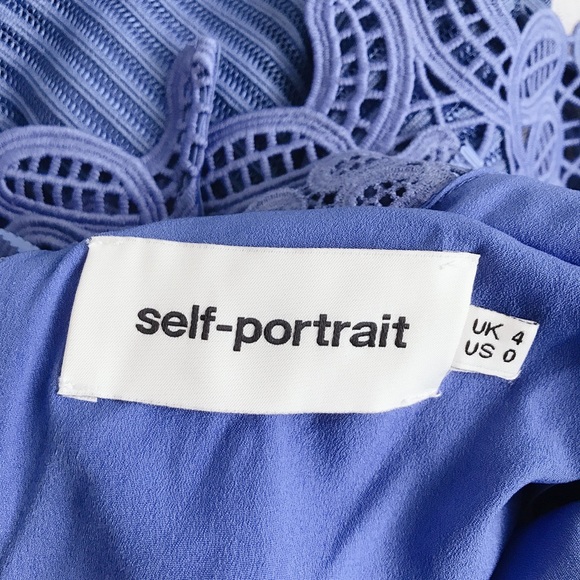 Self portrait blue azalea lace mini dress US 0 - Picture 5 of 6
